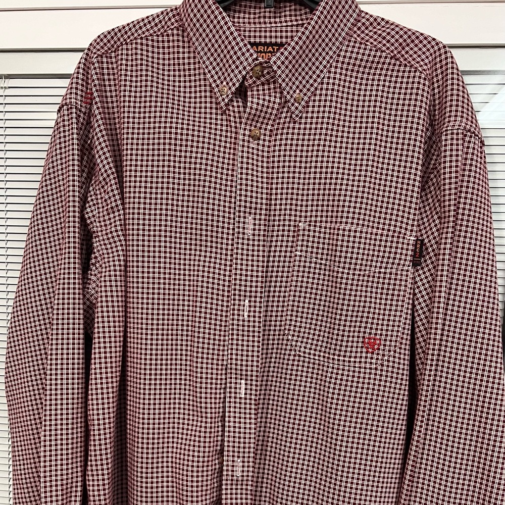 Burgundy/Dark Maroon Ariat Work FR (fire retardant) XL. HRC/2112.